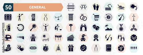 general filled icons set. glyph icons such as traffic barriers, watering can with water drops, balancer, brush history, man with open arms, sand, bridge on avenue perspective, winning, heart in