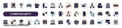 Foto cyber security filled icons set