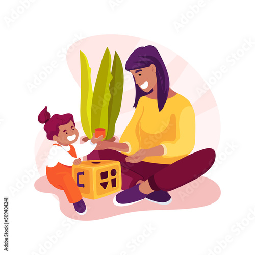 Appearing and disappearing game isolated cartoon vector illustration.