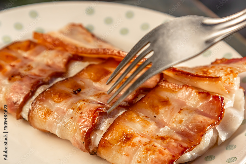 Cod fish wrapped in bacon Cod fish wrapped in bacon