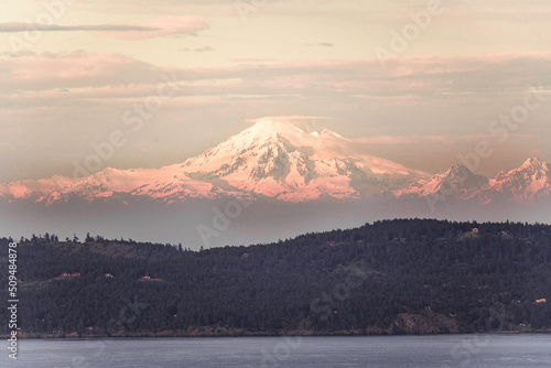 mount baker at sunset