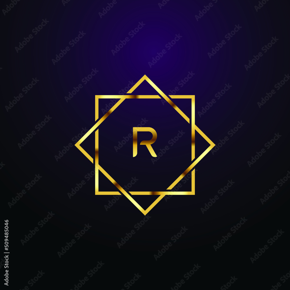 Premium luxury Vector elegant gold and font Letter R Template for company logo with monogram element 3d Design Premium luxury Vector elegant gold and font Letter R Template for company logo with monogram element 3d Design