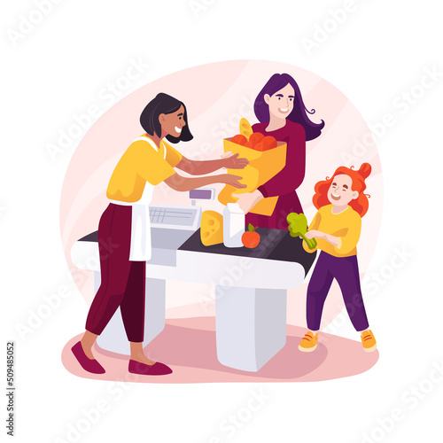 Making purchase isolated cartoon vector illustration.