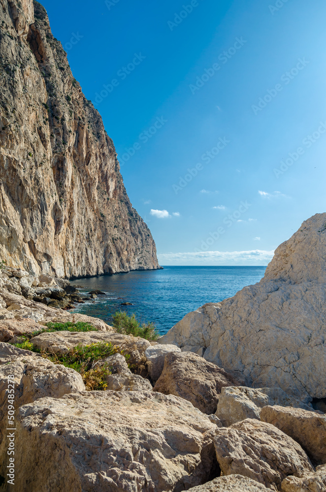 View from the Penon de Ifach Natural Park in Calpe, Spain