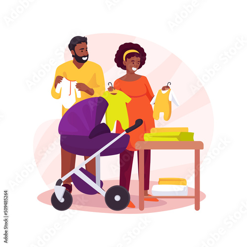 Newborn clothes isolated cartoon vector illustration.