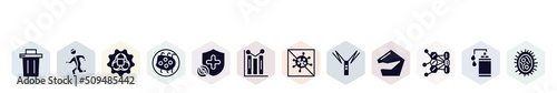 filled icons set. glyph icons such as garbage, physical, contagious, influenza, immune, graph, antiviral, autoimmune disease, allergy icon.