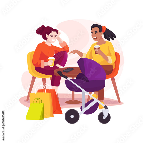 Coffee break isolated cartoon vector illustration.