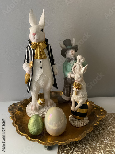 Easter bunny and eggs
