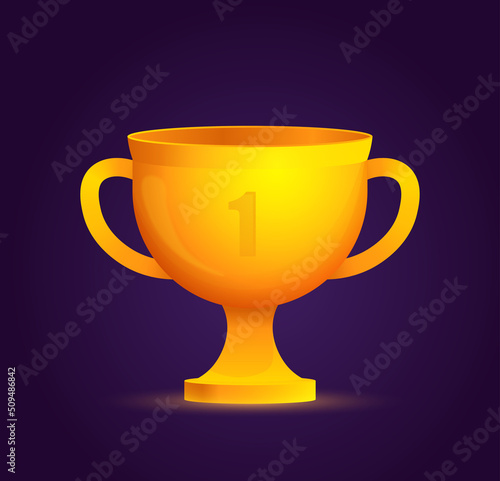 Game big Cup gold. Trophy or prize, graphic elements for creating slot machines, poster or banner for online casino. Fortune and luck, reward for winner, achievement. Cartoon flat vector illustration