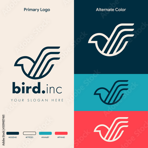 minimal simple bird logo concept