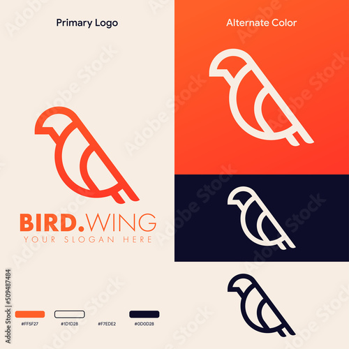 minimal simple bird logo concept