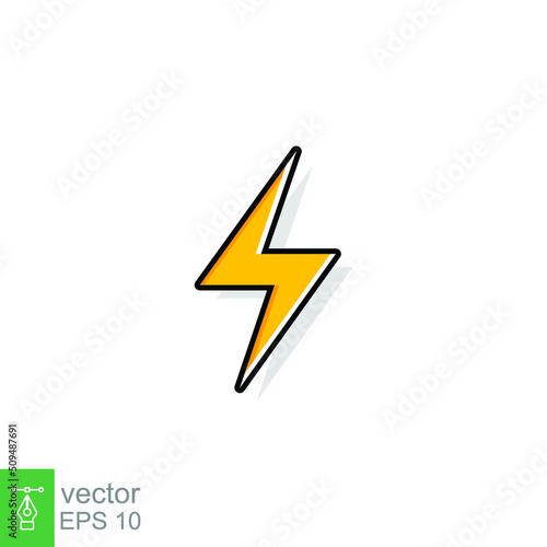 Thunder and bolt lighting flash icon. Flat style on white background. Vector illustration isolated. EPS 10. Free Download Thunder and bolt lighting flash icon. Flat style on white background. Vector illustration isolated. EPS 10. - GFXLoad