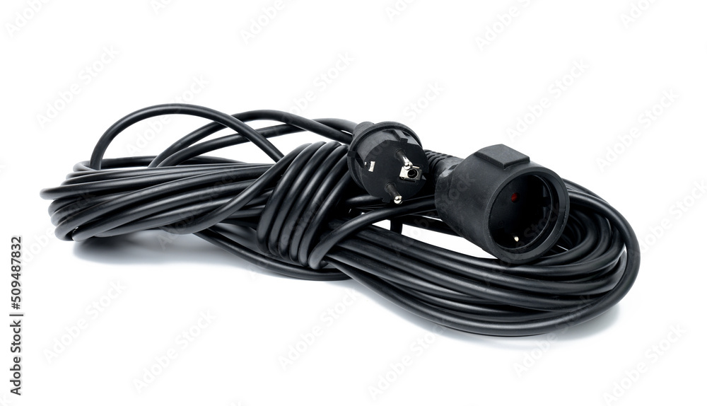 Black power strip for electrical appliances isolated on white background Black power strip for electrical appliances isolated on white background