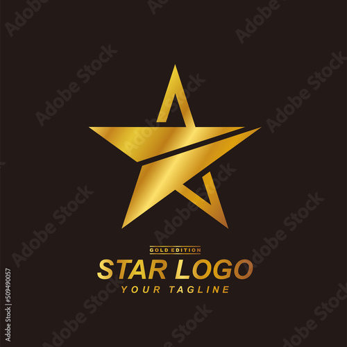 Luxury golden star logo design. 