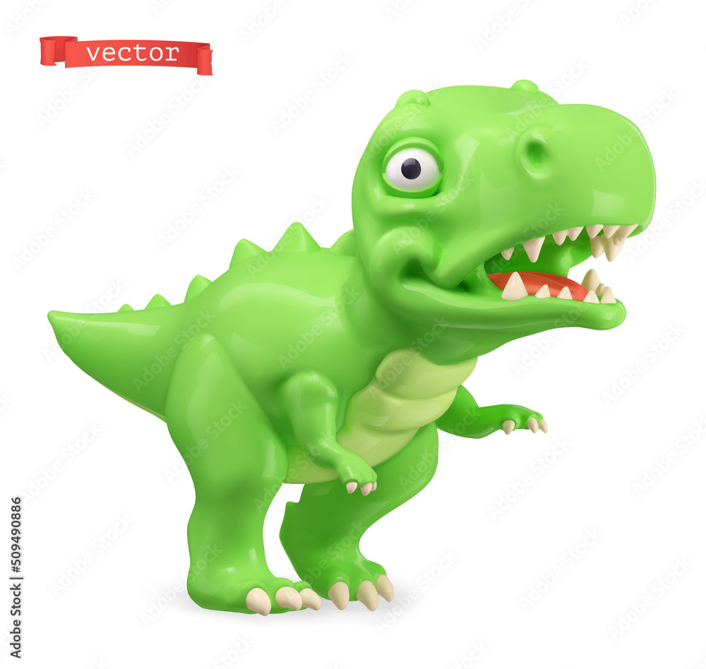 Dinosaur 3d vector icon. Tyrannosaurus, T. rex cartoon character Dinosaur 3d vector icon. Tyrannosaurus, T. rex cartoon character
