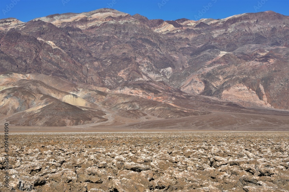 Landscape view of the Devil's Golf Course at Death Valley National Park in California Landscape view of the Devil's Golf Course at Death Valley National Park in California