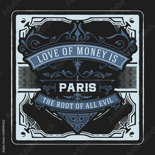 Western card with vintage style