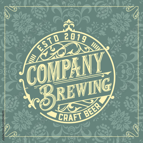 Beer label with old frames