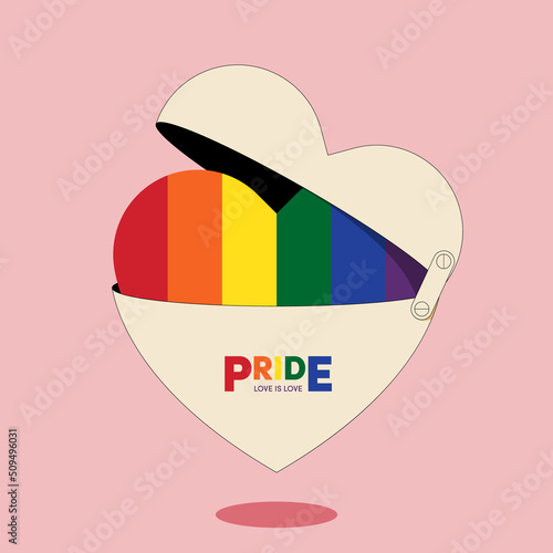 LGBTQ community pride month poster design template with rainbow stripe line