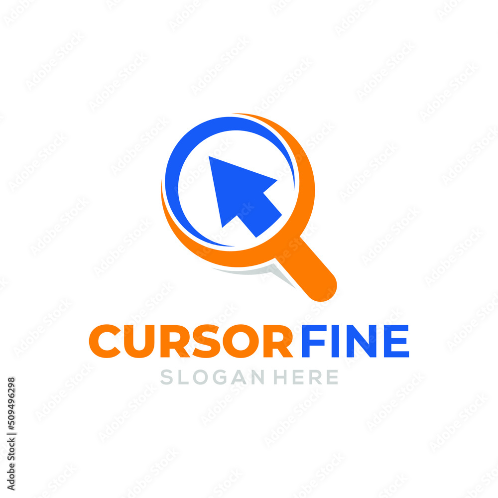 Cursor fine logo vector template, Cursor and finder concept design Cursor fine logo vector template, Cursor and finder concept design