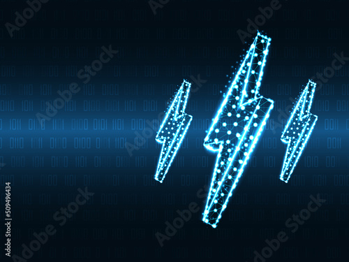 2d illustration thunder sign with background 