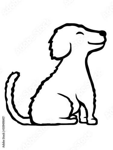 Braver glücklicher sitzender Hund 