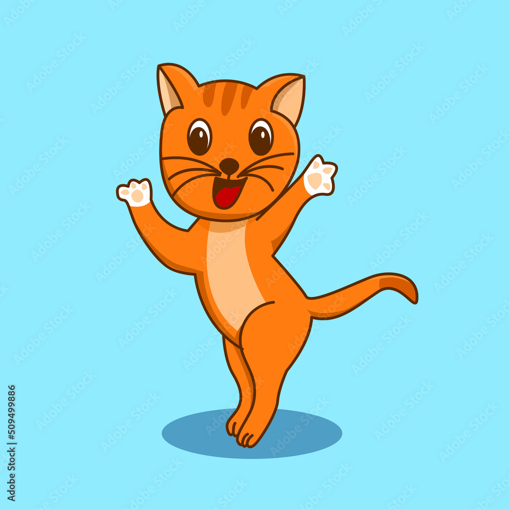 Obraz premium cat activity in summer