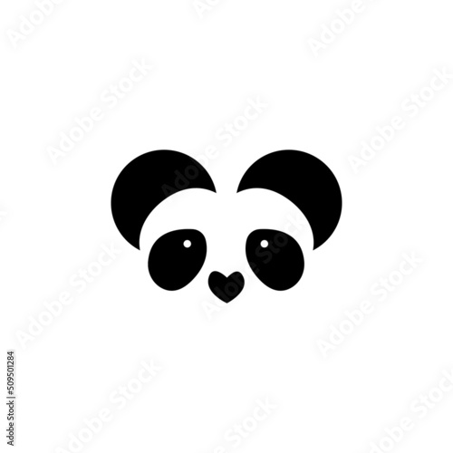illustration vector graphic of panda with heart.
