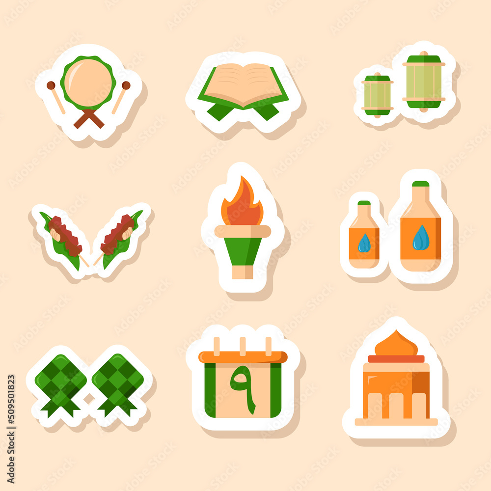 Islamic Icon Sticker Set Design Islamic Icon Sticker Set Design