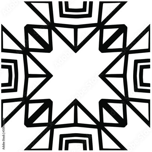  Abstract background with black and white mandala. Unique geometric vector swatch. Perfect for site backdrop, wrapping paper, wallpaper, textile and surface design.
