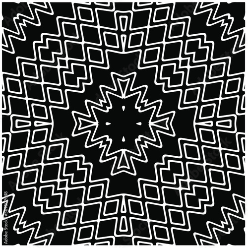  Abstract background with black and white mandala. Unique geometric vector swatch. Perfect for site backdrop  wrapping paper  wallpaper  textile and surface design.