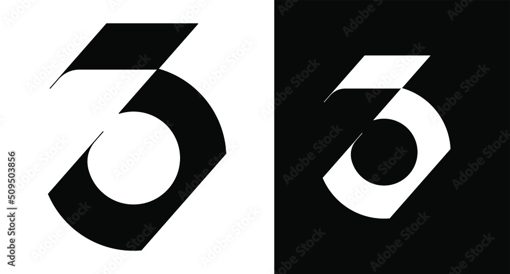 NUMBER 3 LOGO VECTOR MONOGRAM BRANDING INITIAL DEESIGN NUMBER 3 LOGO VECTOR MONOGRAM BRANDING INITIAL DEESIGN