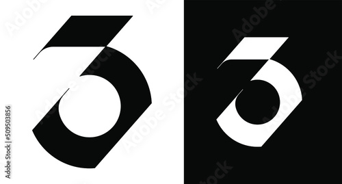 NUMBER 3 LOGO VECTOR MONOGRAM BRANDING INITIAL DEESIGN