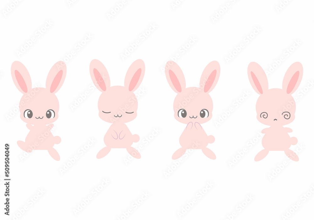 うさぎのキャラクターイラスト　セット