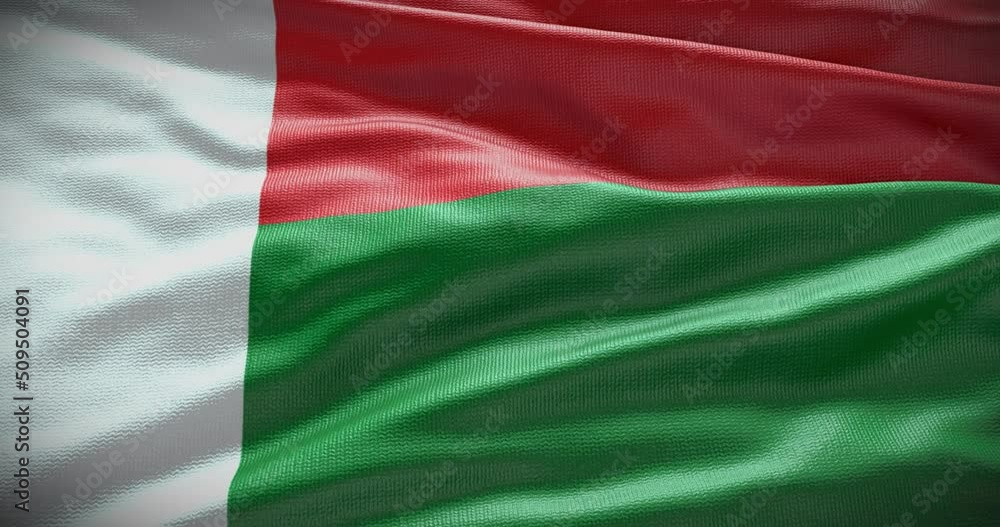 Madagascar national flag waving background, 4k backdrop animation Madagascar national flag waving background, 4k backdrop animation