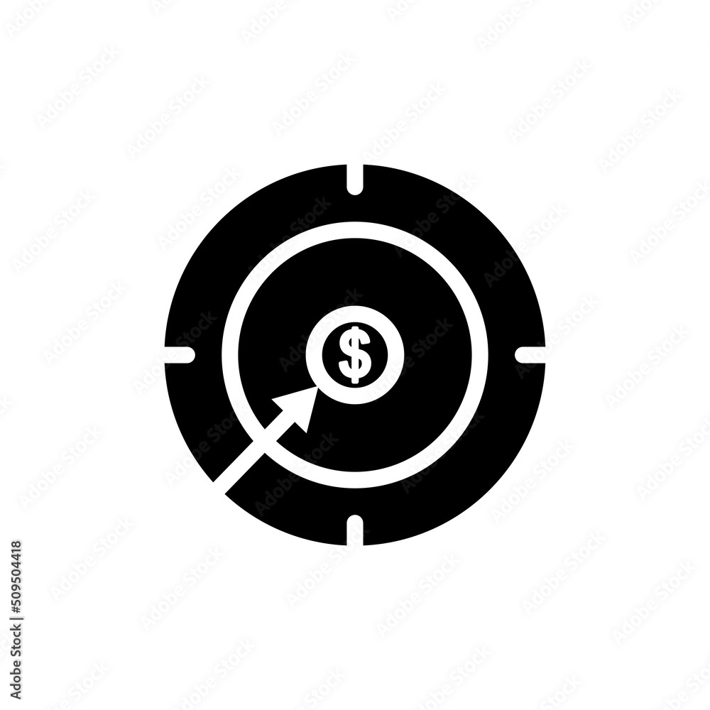 dollar icon vector with target. Business symbol, business target. Solid icon style, glyph. Simple design illustration editable dollar icon vector with target. Business symbol, business target. Solid icon style, glyph. Simple design illustration editable