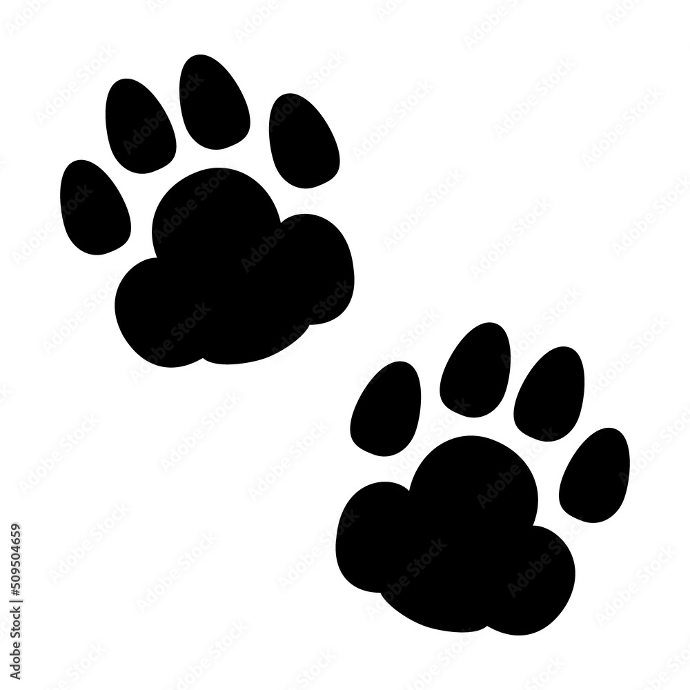 シンプルな動物のあしあとのベクターアイコンイラスト シンプルな動物のあしあとのベクターアイコンイラスト