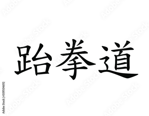 Taekwondo Written in Chinese Hanzi (Horizontal Brush)