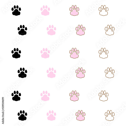 シンプルな動物のあしあとのベクターイラスト