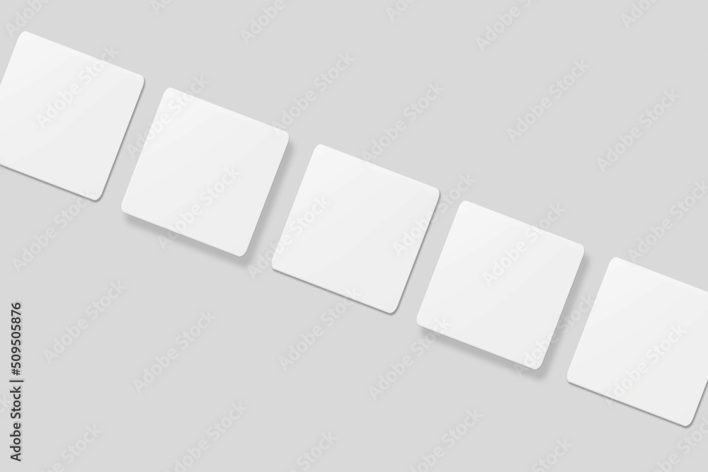 Naklejka premium Blank square business card for mockup. 3D Render.