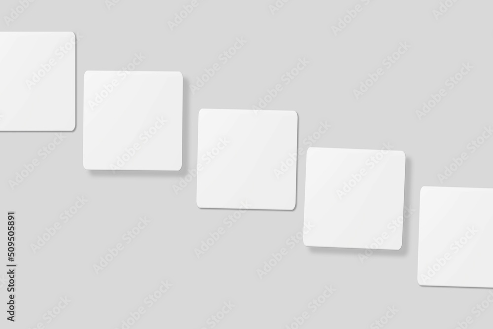 Blank square business card for mockup. 3D Render. Blank square business card for mockup. 3D Render.