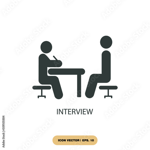 interview icons  symbol vector elements for infographic web