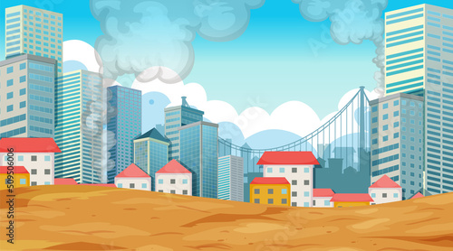 A  scene landscape with building