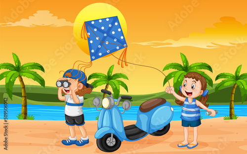 Road trip vacation at the beach