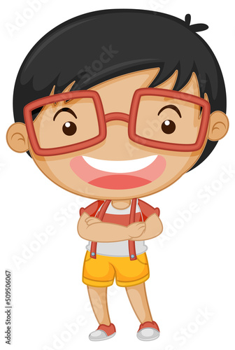Nerdy boy cartoon character