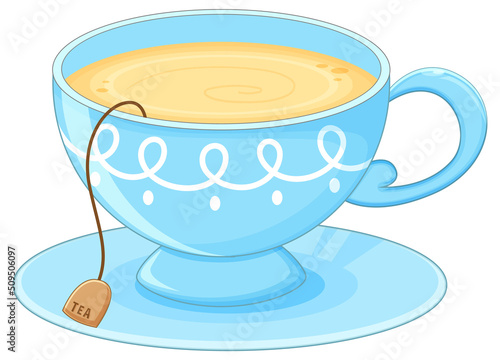 A cup of tea in blue colour