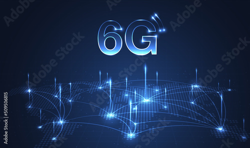 6G technology concept. network technology in world life concept background. global connection and internet network concept, new generation networks. vector design