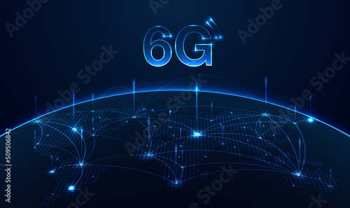 6G technology concept. network technology in world life concept background. global connection and internet network concept, new generation networks. vector design