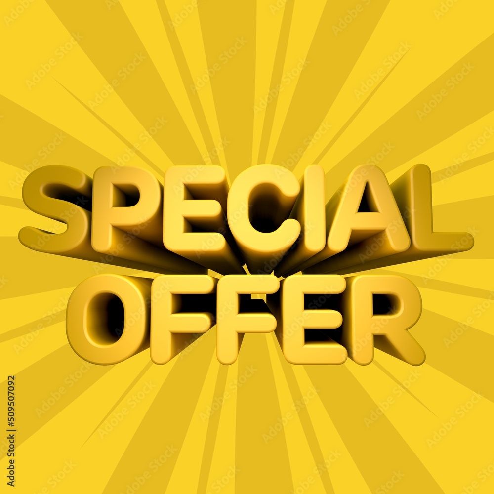 A beautiful 3d illustration with discount for big sales. Special Offer.