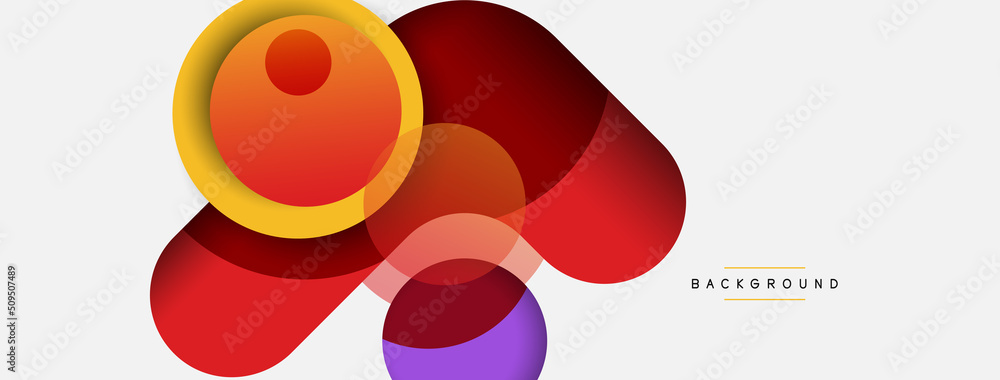 Vector round shapes circles minimal geometric background. Vector illustration for wallpaper banner background or landing page Vector round shapes circles minimal geometric background. Vector illustration for wallpaper banner background or landing page